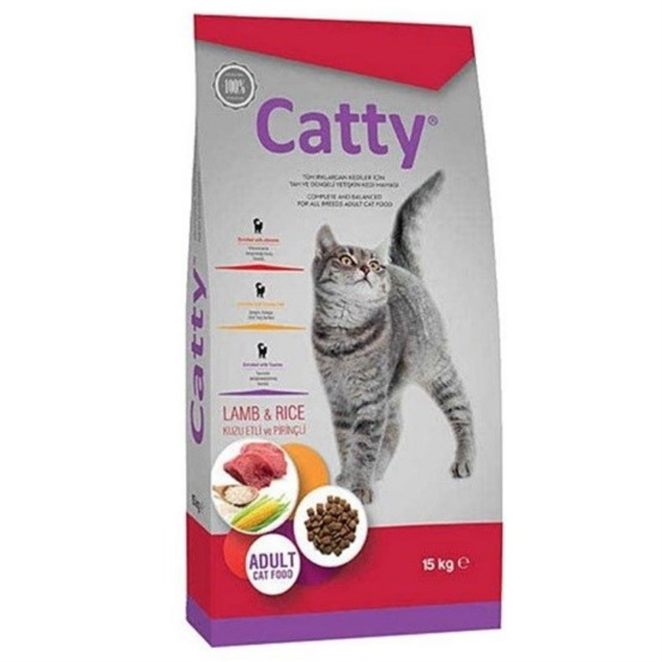 Catty Kuzu Etli ve Pirinçli Yetişkin Kedi Maması 15 kg