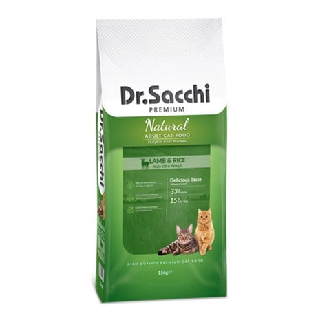Dr.Sacchi Premium Kuzulu Pirinçli Yetişkin Kedi Maması 15 Kg