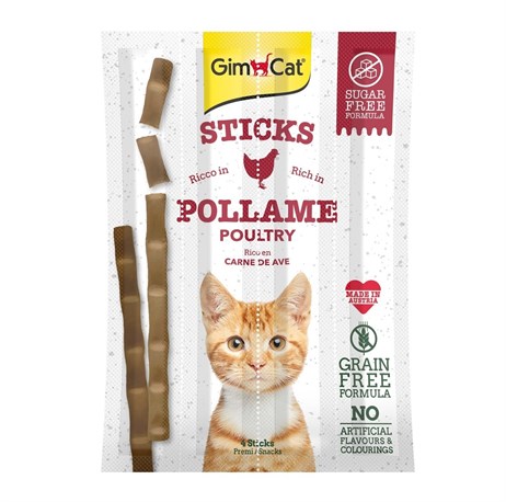 GimCat Sticks Tavuklu Ciğerli Taurinli Kedi Ödül Çubuğu 20 Gr (5'li)