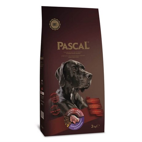 Pascal Kuzu Etli ve Pirinçli Yetişkin Köpek Maması 3kg