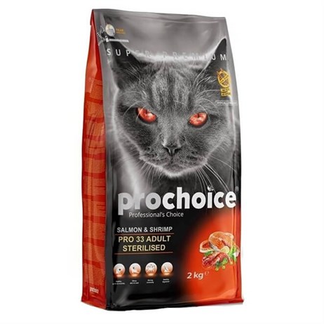 Pro Choice 33 Somonlu ve Karidesli Düşük Tahıllı Kısırlaştırılmış Kedi Maması 15kg